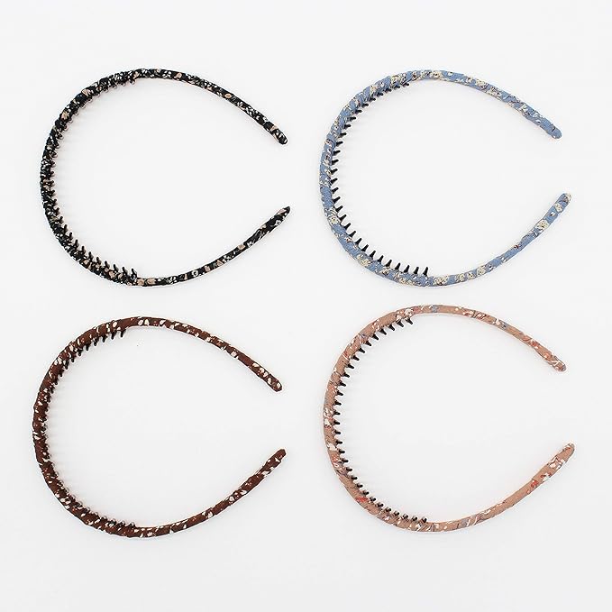 JOBAND Fashion floral teeth Headbands comb Hair Accessories Non-slip Hair bands Soft Comfy Hair Hoop for Women/Girl(4 color)