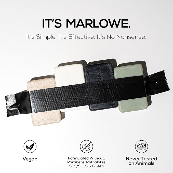 MARLOWE. Soap Discovery Gift Set, Mens Skin Care Variety Selection, 4 Pack