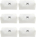 Cozy Makeup Bag for Women,Zipper Cosmetic Pouch,Stripe Black,6 Pack