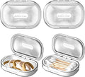 Kigley 4 Pcs Hair Tie Container Small Portable Travel Cotton Swab Holder Flosser Dispenser with Lid Plastic Box Beads Storage Containers for Small Items, 3.94 x 2.76 Inch (White)