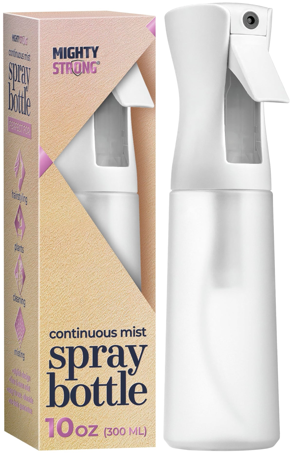 10 OZ Continuous Spray Bottles - Ultra Fine Mist Sprayer | Water Spray Bottle For Hair Stuff, Mister Spray Bottle For Plants Mister | Hair Spray Bottles For Hairstyling, Cleaning, Salons