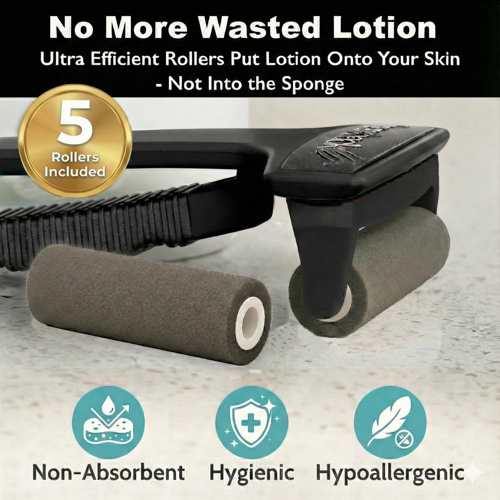 Bearback Lotion Applicator Replacement Rollers, 5-Pack Foam Refills