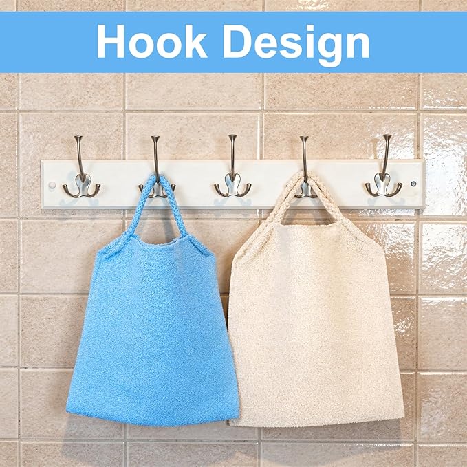 COMNICO 2pcs Exfoliating Back Scrubber, Nylon Shower Bath Exfoliator Extended Length Body Scrub Towel Stretchable Pull Korean Washcloth Strap with Handles