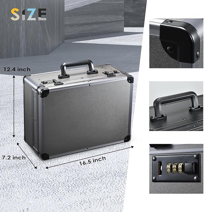 Yueieoun Barber Case with Clippers Sliding Tray, Profesional Barbers Briefcase Tool Case, Travel Barber Cases for Clippers and Supplies, Hair Scissors Trimmer Organizer, Salon Grooming Hard Suitcase