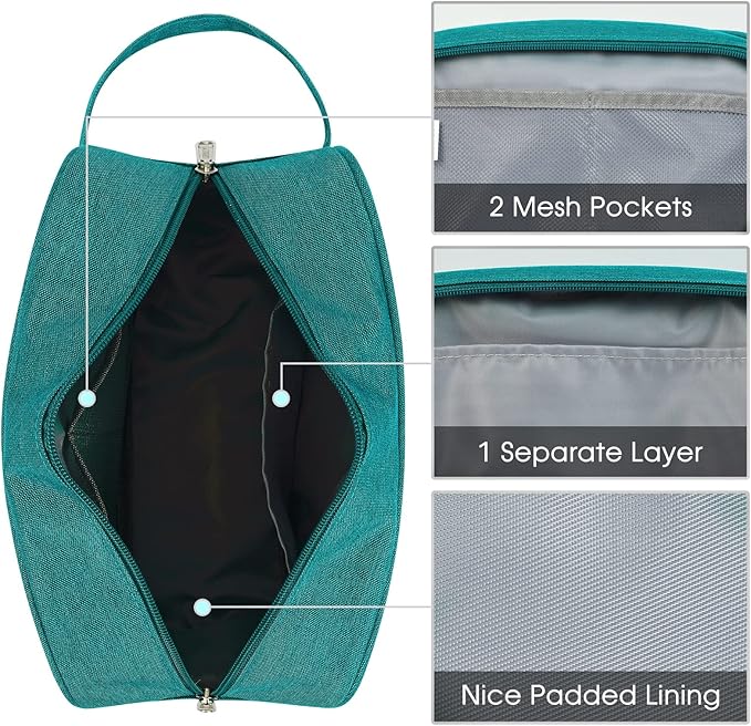 Narwey Travel Toiletry Bag for Women Traveling Dopp Kit Men Travel Bag for Toiletries Cosmetic Bag Makeup Bag Medicine Bag for Traveling (Teal)