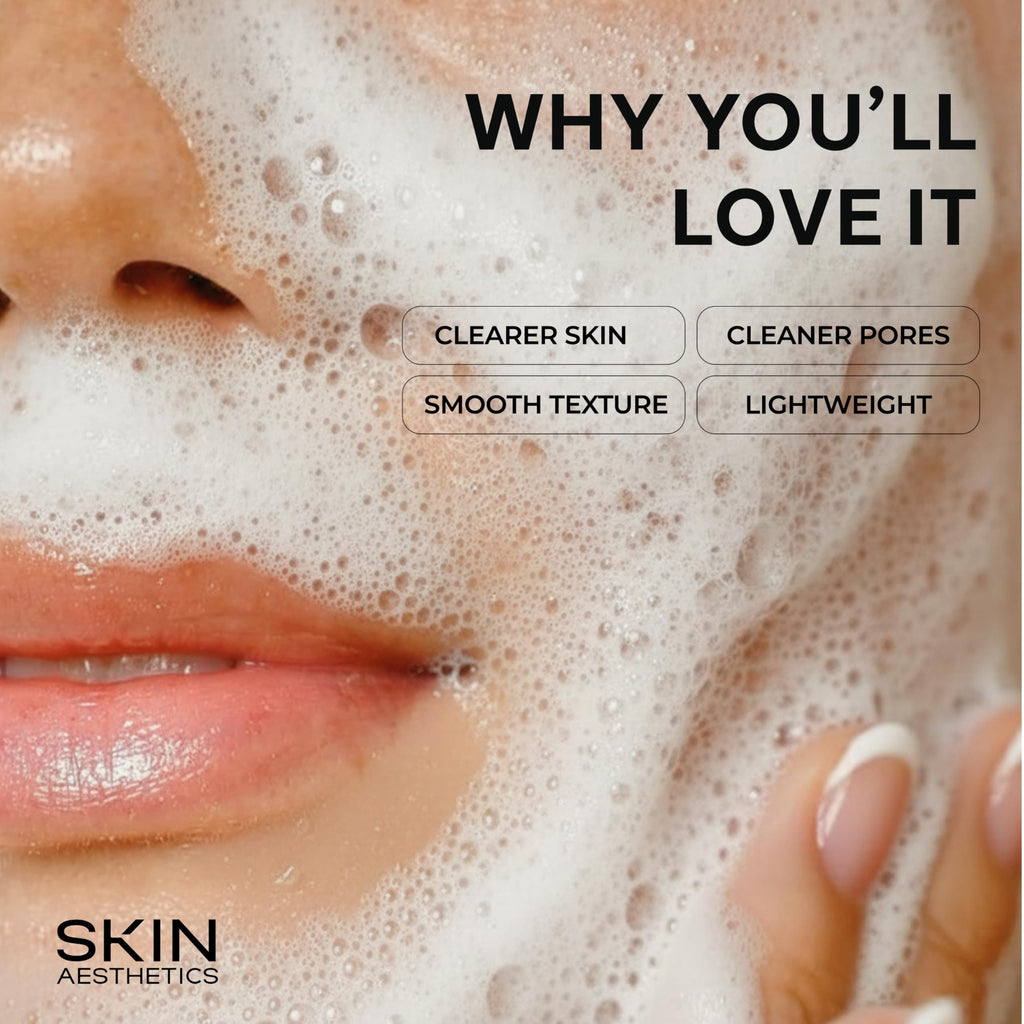 Skin Aesthetics Face Scrub with Hyaluronic & Salicylic Acid – Deep Cleansing, Hydrating & Gentle Exfoliating Face Wash For Acne-Prone Skin – Dermatologist Tested, Korean Skin Care – 6.76 Fl Oz