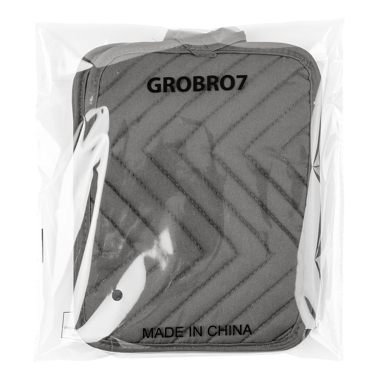 GROBRO7 5Pack Pot Holders for Kitchen Heat Resistant Cotton Potholder Multipurpose Hot Pad Machine Washable Oven Mitts with Pocket Potholders for Baking and Cooking 8.9 x 6.9 in Gray Black