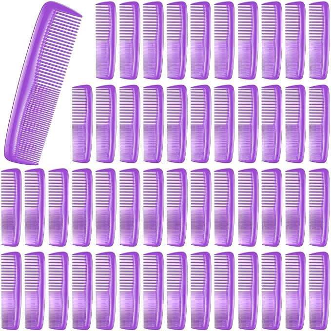 Didaey 50 Pcs Pocket Combs for Men 5 Inch Cutting with Wide and Fine Teeth Plastic Professional Barber Haircut Small Anti Static Combs for Women Grooming Accessories for Beard(Blue)