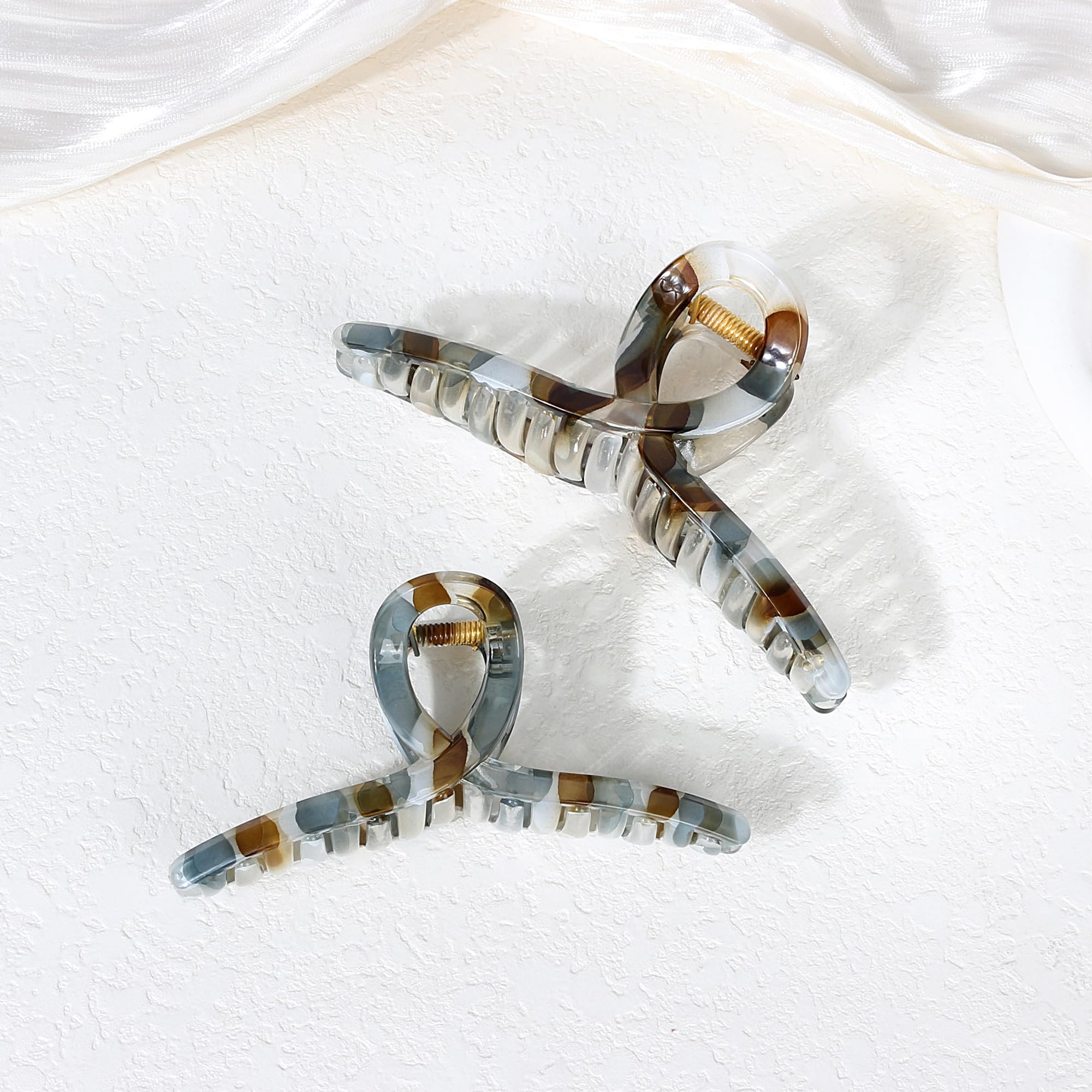 Large Butterfly Hair Claw Clips with Long Thick Hair Big 5.1" Ripple Clips Hair Accessories for Women Girls Gifts 2 Pcs