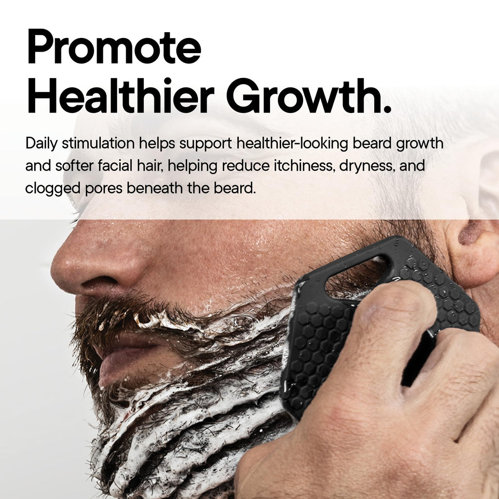 TOOLETRIES Silicone Beard Scrubber for Men, Beard Brush - Charcoal
