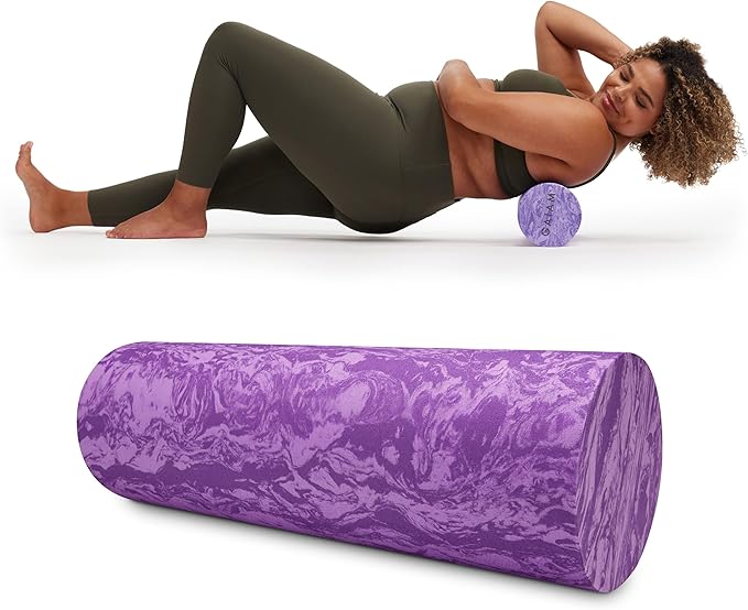 Gaiam Restore Foam Roller, Muscle Recovery, 18", High Density (Purple)