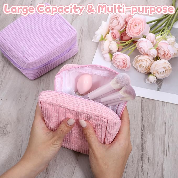 LXUEJIE 2 Pcs Menstrual Bags for Teen Girls, Period Bag for Teen Girls, Mini Corduroy Travel Period Bag for Sanitary Napkin, Corduroy Sanitary Napkin Storage Bags Tampon Holder for Women Purse