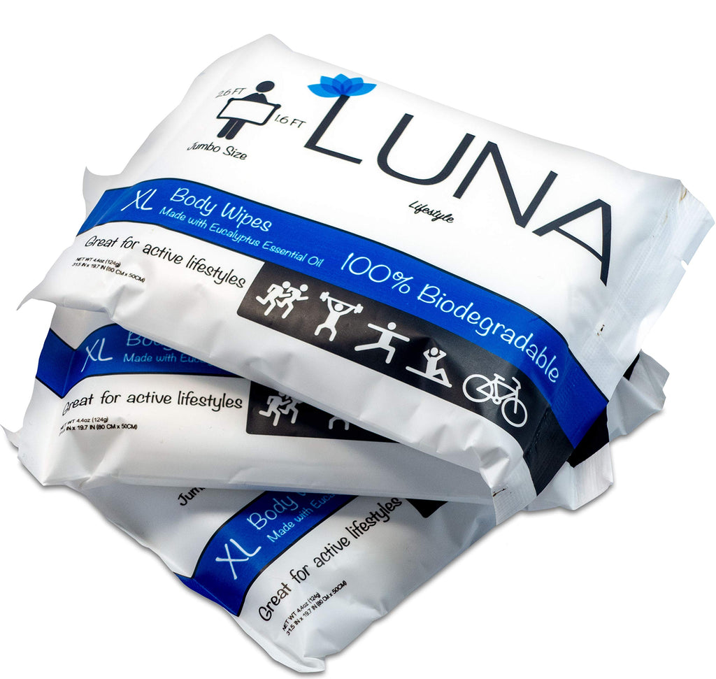 XL Body Wipes All Natural 3-Pack, No-Rinse, Unscented