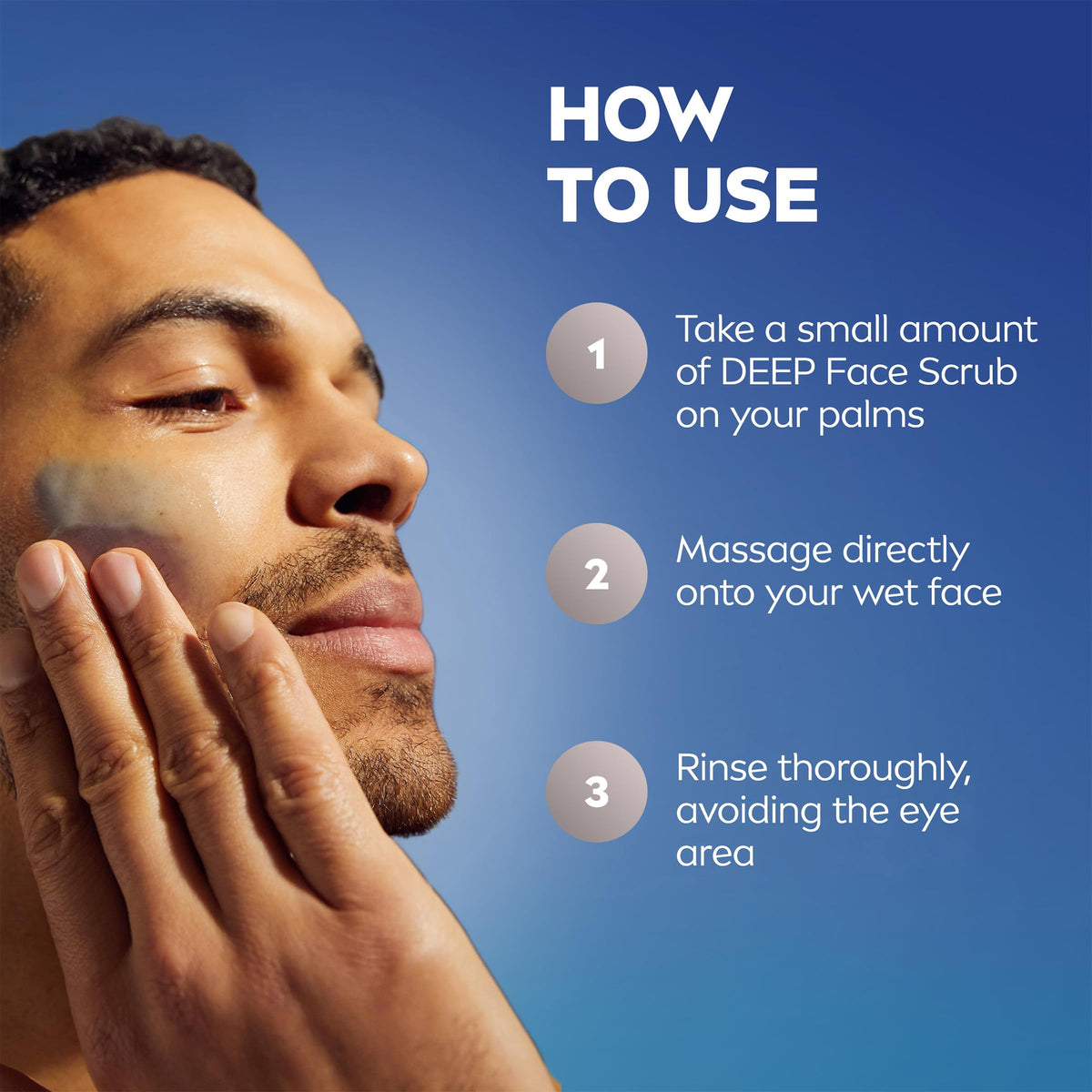 NIVEA MEN Deep Clean Face Wash and Scrub, Multipack, 3 x 2.5 FL OZ