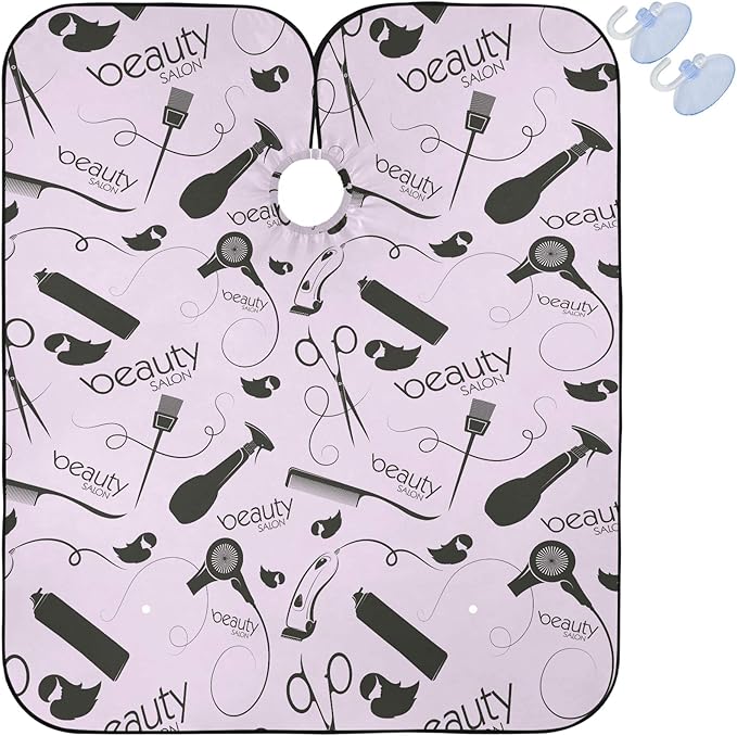 visesunny Beauty Salon Barber Stylist Hair Pattern Barber Cape Anti-Static Hair Cutting Cape with Snap Closure Professional Salon Polyester Beard Shaving Bib Water-Resistant Hairdressing Cape Adjustab