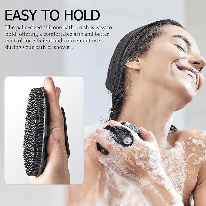 INNERNEED Food-Grade Soft Silicone Body Scrubber Shower Brush, Pack of 3