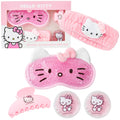 Hello Kitty Sanrio Beauty Set for Women, Teens with Cooling Gel Eye Mask, Plush Skincare Headband, Claw Clip, Eye Pads, Kawaii Gifts for Women (Pink Hello Kitty)
