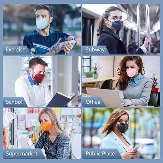 HALIDODO KN95 Face Mask, 5-Ply Breathable Comfortable Safety Mask (Blue)