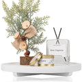 Round Decorative Tray Farmhouse Kitchen Decor Soap Dish, 12" White