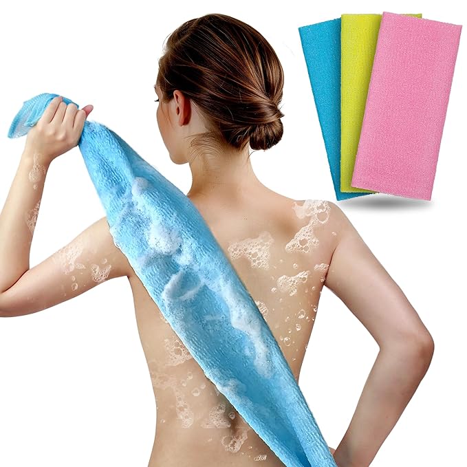 ARCH&M Exfoliating Washcloth & Shower Body Scrubber, 3 Pack
