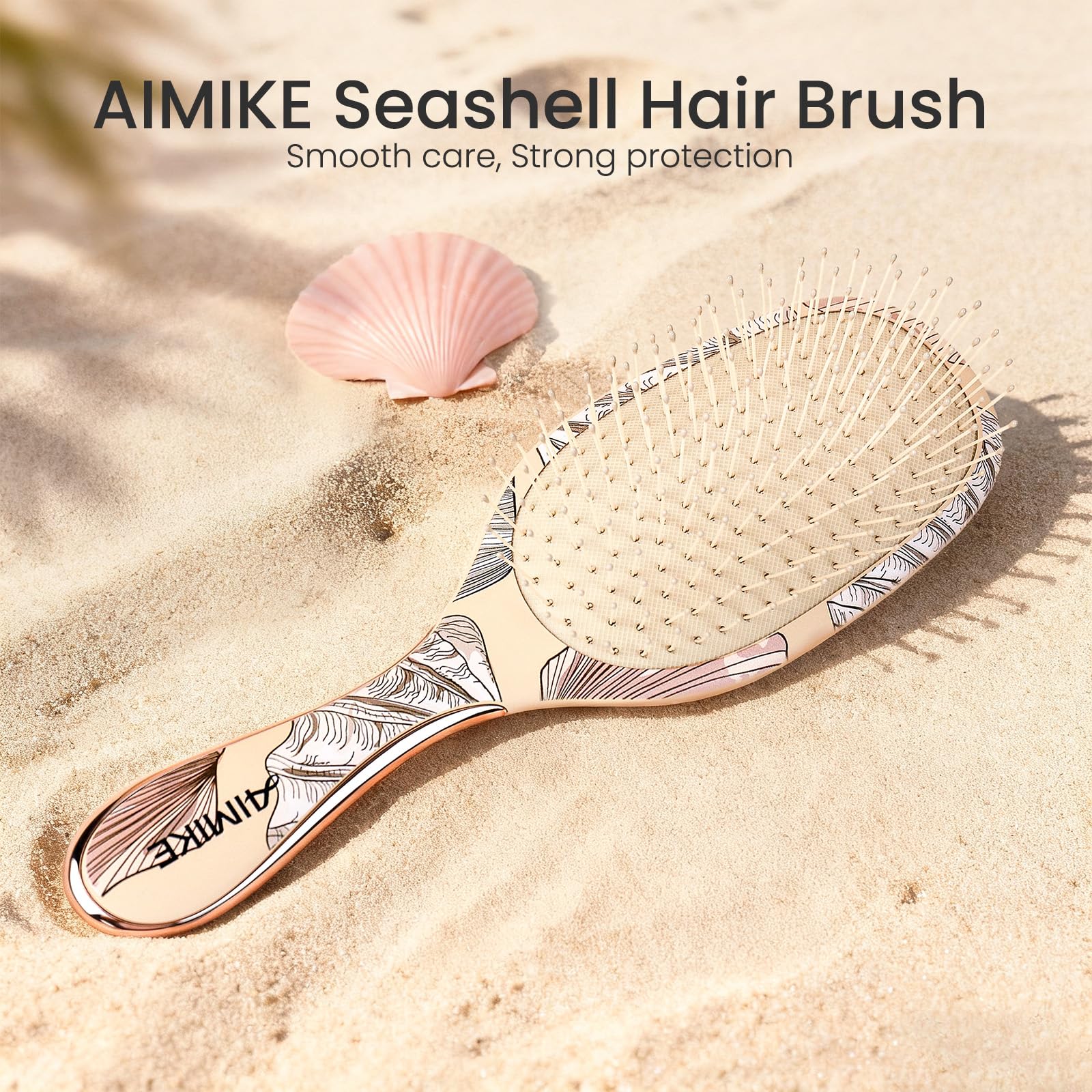 AIMIKE Paddle Hairbrush for Women & Kids – Gentle Hair Brush Detangler for Fine Thin Hair, Soft Flexible Bristles Smooth Knots Painlessly, Makes Brushing Fun for Kids, Works on Wet Dry Hair