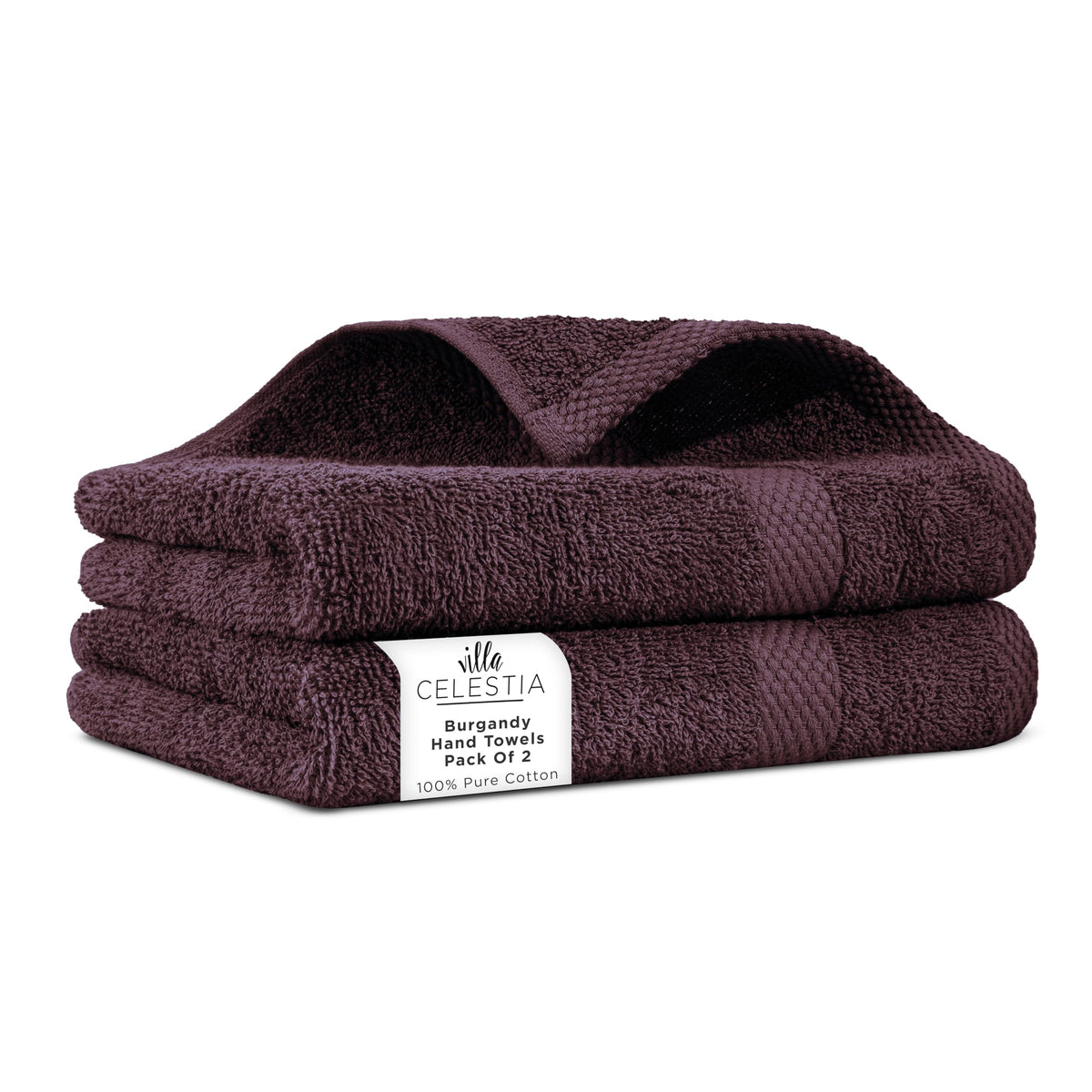 Villa Celestia Cotton Hand Towels Set of 4, 16 x 28, Oeko-TEX Certified, Quick Dry, Sage
