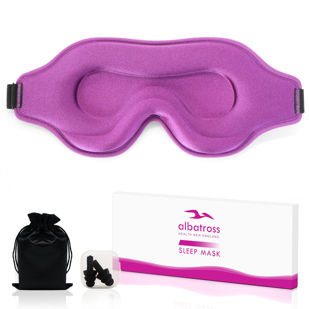Sleep Eye Mask for Men Women, Lash Extensions 3D Sleeping Mask, Travel Blackout Night Blindfold Eye Shade Cover with Adjustable Strap (Purple)