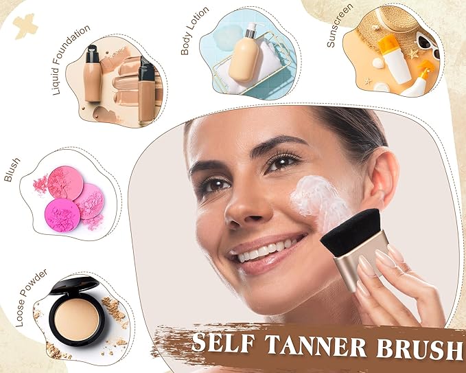 Reallnaive 5 Pcs Self Tanning Mitt Applicator Set with Self Tanner Mitt Exfoliating Glove Tanning Back Lotion Applicator Mini Glove Tanner Brush for Self Sunless Tanning Oil Lotion Mousse