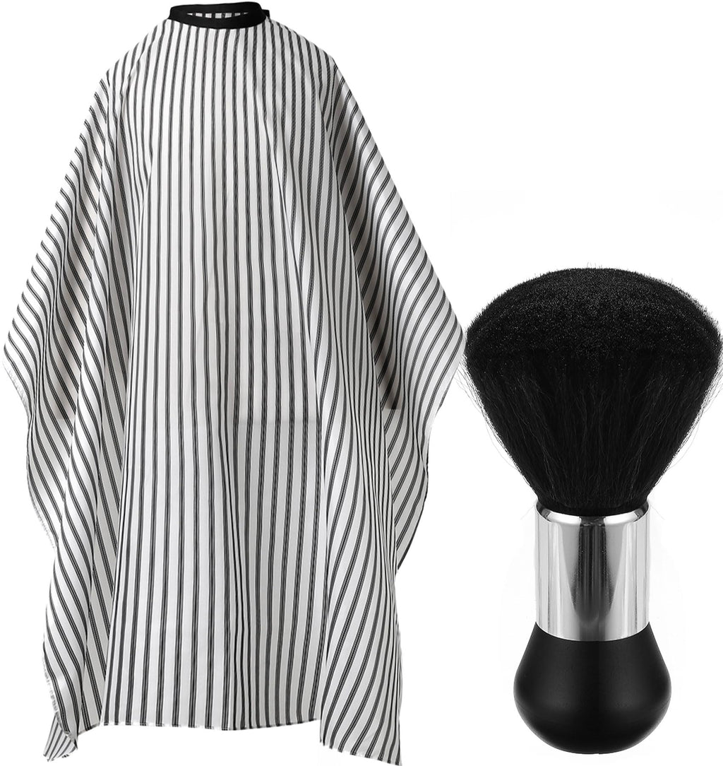 Borogo Professional Waterproof Barber Cape with Snap Closure, Hair Cutting Salon Cape Hairdressing Apron Stripe