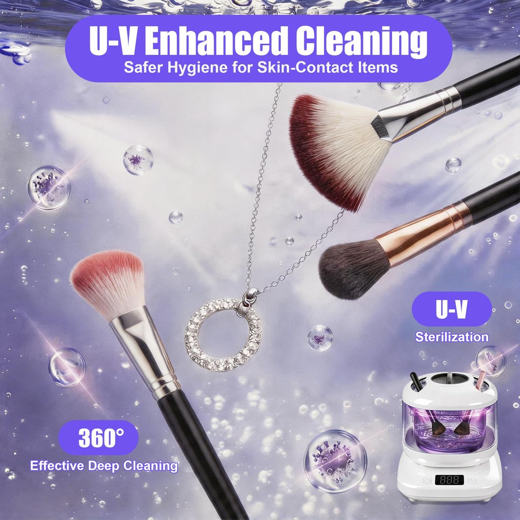 Ultrasonic Retainer Cleaner Machine with UV,Sonic Jewelry Cleaner for Rings