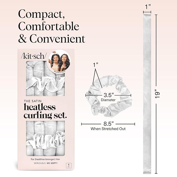 Kitsch Satin Heatless Curls Overnight Set - Ivory