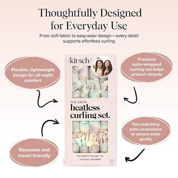 Kitsch Satin Heatless Curls Overnight Set - Aura