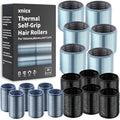 Self-Grip Ceramic Ionic Thermal Hair Rollers Set - 18 Velcro Rollers for Long and Short Hair, Blowout Look, Salon Quality