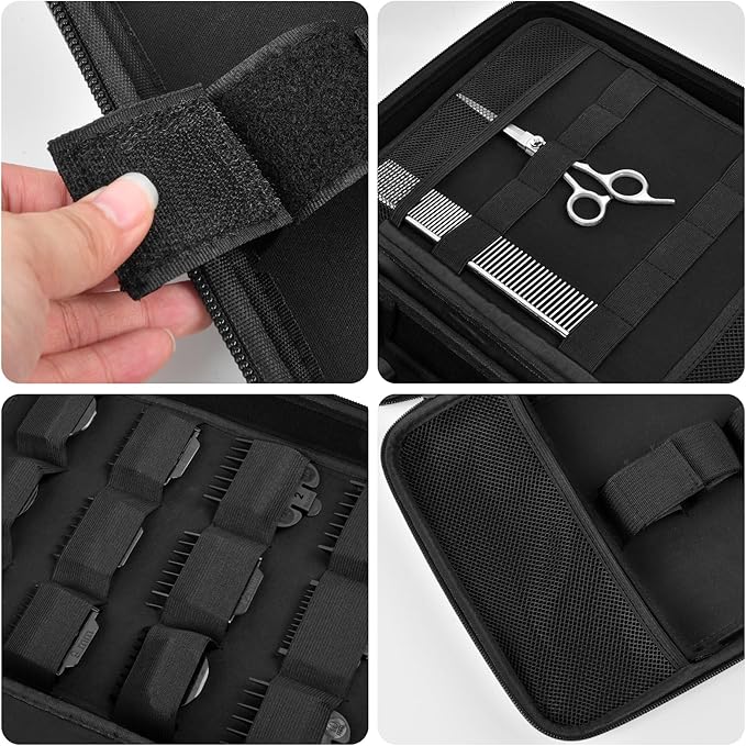 Boobowl Hard Travel Case for Hair Clippers, Barber Tool Organizer - Black