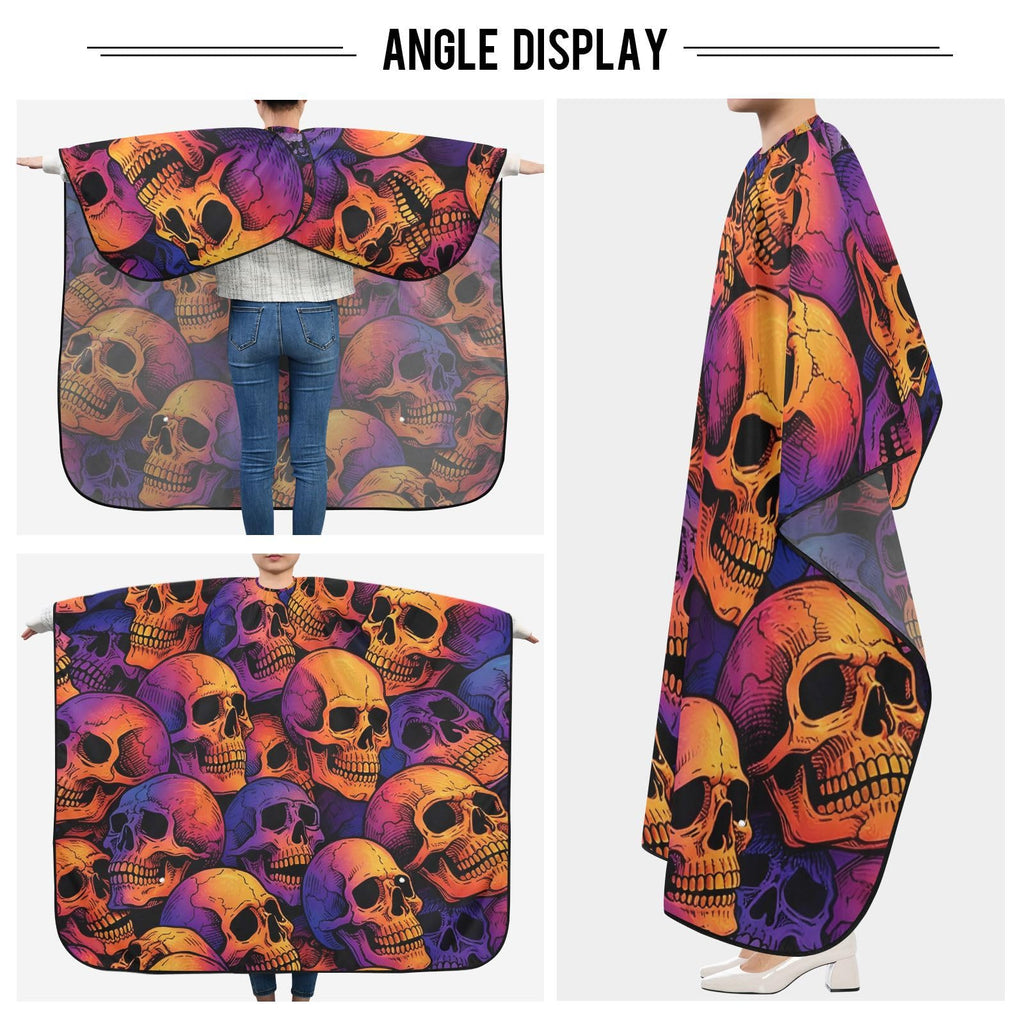 ALAZA Skull Pattern Barber Cape for Men Women, Waterproof Haircut Apron Beard Shaving Bib Hair Cutting Cloth 55 x 65 Inch