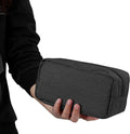 E-Tree Makeup Bag,Medium Travel Make up Pouch for Purse,Zipper Cosmetic Brush Skin Care Case for Women Man,Toiletry Bags,Tech Electronic Organizer,Small Canvas Storage for Personal Items,Black