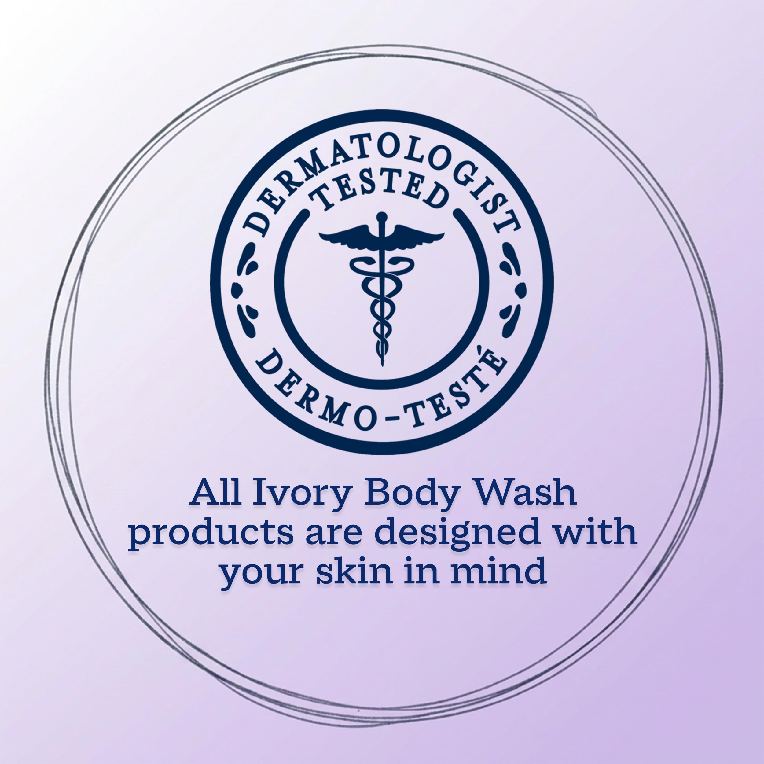 Ivory Body Wash, Designed for the Whole Family, Gentle Formula, Free of Dyes Heavy Perfumes Parabens Phthalates & Silicones, Lavender Scent, 35 oz
