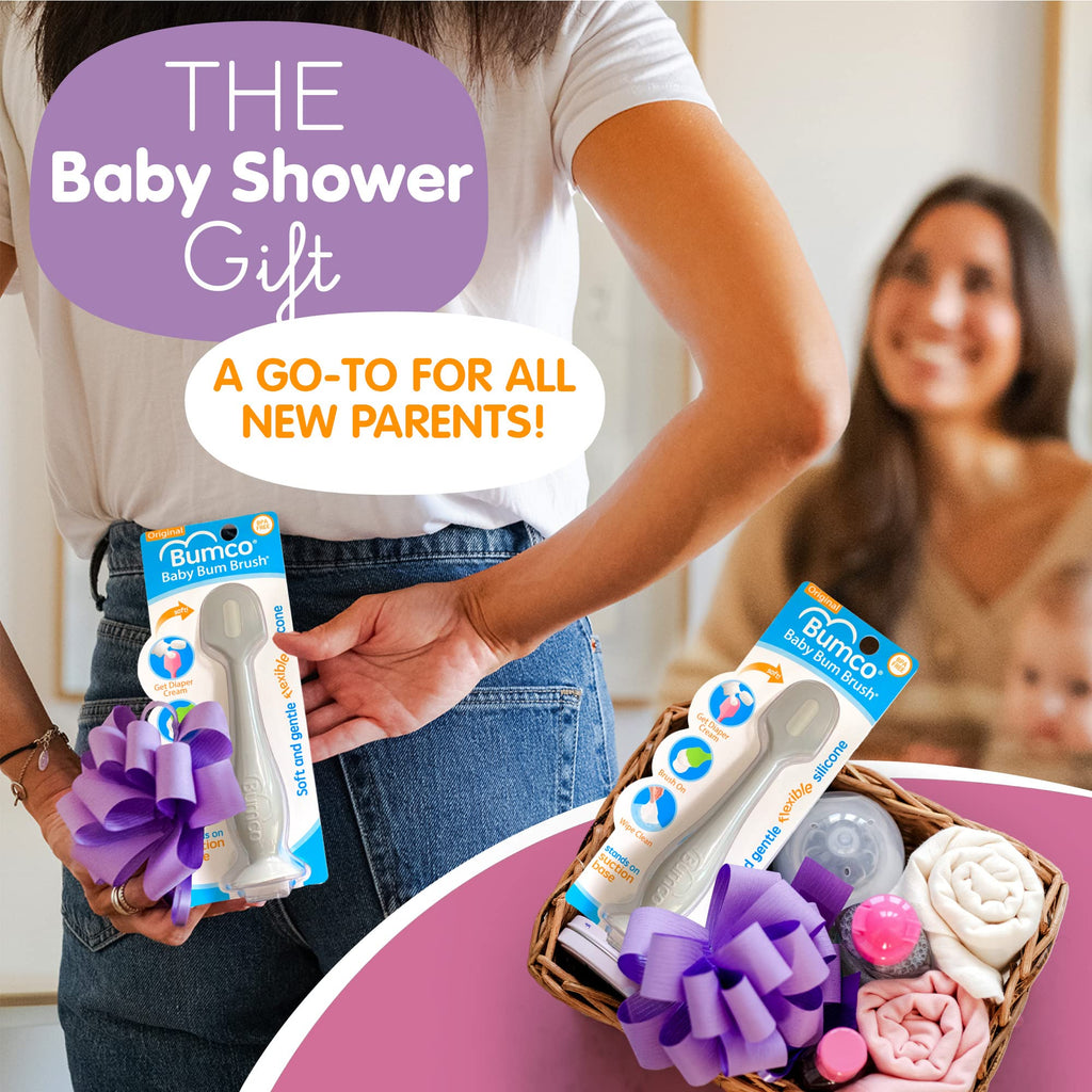 Bumco Baby Bum Brush - Flexible Diaper Cream Spatula Applicator (Gray)