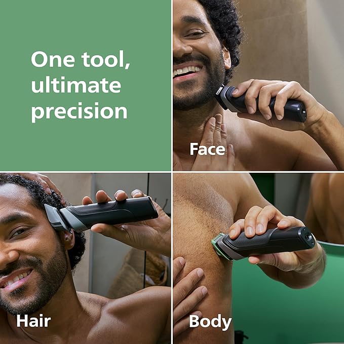 Norelco Philips All-in-One 21-Piece Trimmer 5000 Series - Electric Shaver and Clipper for Face, Beard, Hair & Body, Self-Sharpening Titanium Blades, 22 Length Settings (0.5-16 mm), MG5995/40