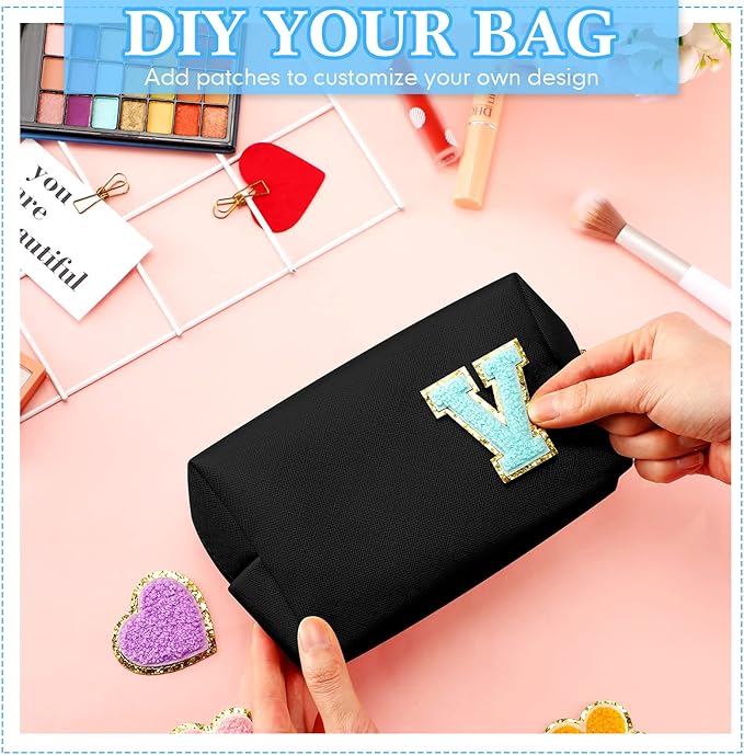 Kigeli Aesthetic Makeup Bags PU Leather Cosmetic Pouches Waterproof Plain Toiletry Bags Makeup Pouches Bulk for Women Party Gift Travel Storage Organizer(Classic Black,7.1 x 2.8 x 4.3 in)