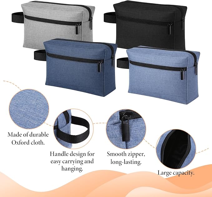 16 Pcs Travel Toiletry Bag for Women Men 4 Colors Hanging Cosmetic Bag Waterproof Grooming Bags Large Water Resistant Shaving Bags with Handle and Divider Storage Travel Pouch Case for Accessories
