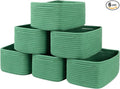 OIASKET 6 Pack Storage Baskets for Shelves, Small Baskets for Shelves, Cute Decorative Storage Bins, Organizer Basket for Gifts Empty, 11.8''Lx7.8''Wx4.7''H-Green