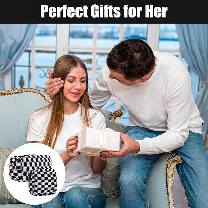 2 Pcs Sanitary Napkin Storage Bag, Zipper Checkered Sanitary Pouch Period Bags, Portable Tampon Pad Pouch Pad Bag for Women Travel Daily, Reusable Period Bag for Teen Girls for School Women Black