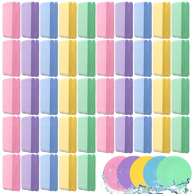 480 Pcs Compressed Facial Sponges, Face Cleansing Sponge Estheticians Compressed Makeup Facial Sponge Round Wash Face Sponges for Women Compress Exfoliating Removal Sponge (5 Colors)
