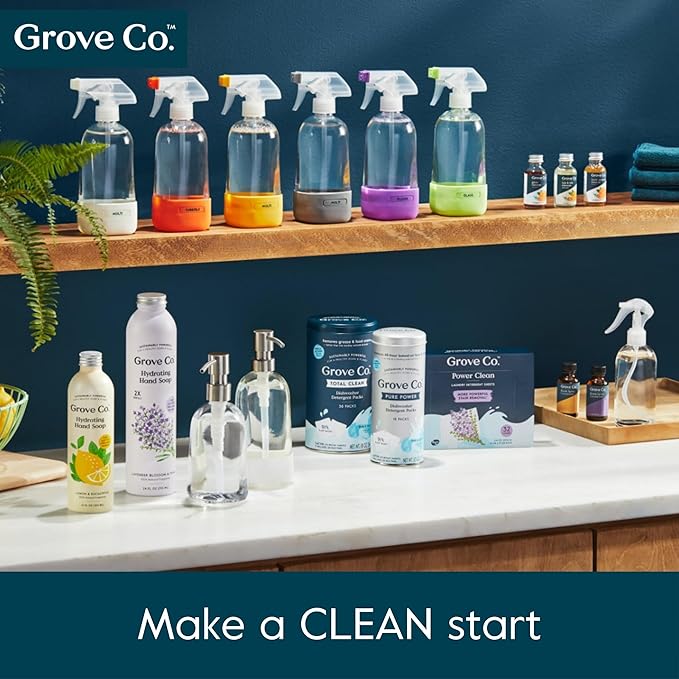 Grove Co. Gel Hand Soap Dispenser, 2 x 13.5 oz Glass Bottles