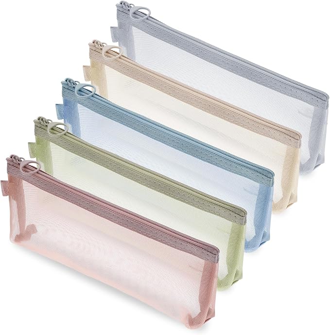 FdcZeyxior 5 PCS Small Clear Makeup Bags, Makeup Brush Bag Portable Travel Cosmetic Bags Multifunctional Small Clear Make up Pouch for Home Office Supplies Cosmetics Make up Travel Accessories