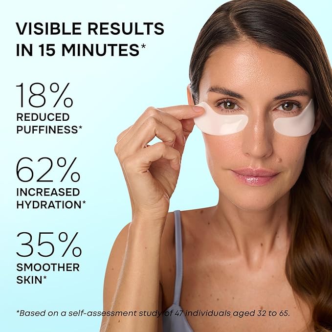 Collagen Eye Patches with Retinol & Hyaluronic Acid Mask - Depuffing Under Eye Patches for Puffy Eyes and Dark Circles - Cooling Undereye Masks for Women & Men - Parches Para Ojeras - 15 Pairs