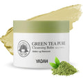 YADAH Green Tea Cleansing Balm (3.38 fl oz) - Makeup & Sunscreen Remover, Sorbet-to-Oil-to-Milk Cleanser with Less Rubbing, Thorough Rinse, Soft Finish, Olive, Sunflower, Jojoba Oils & Green Tea