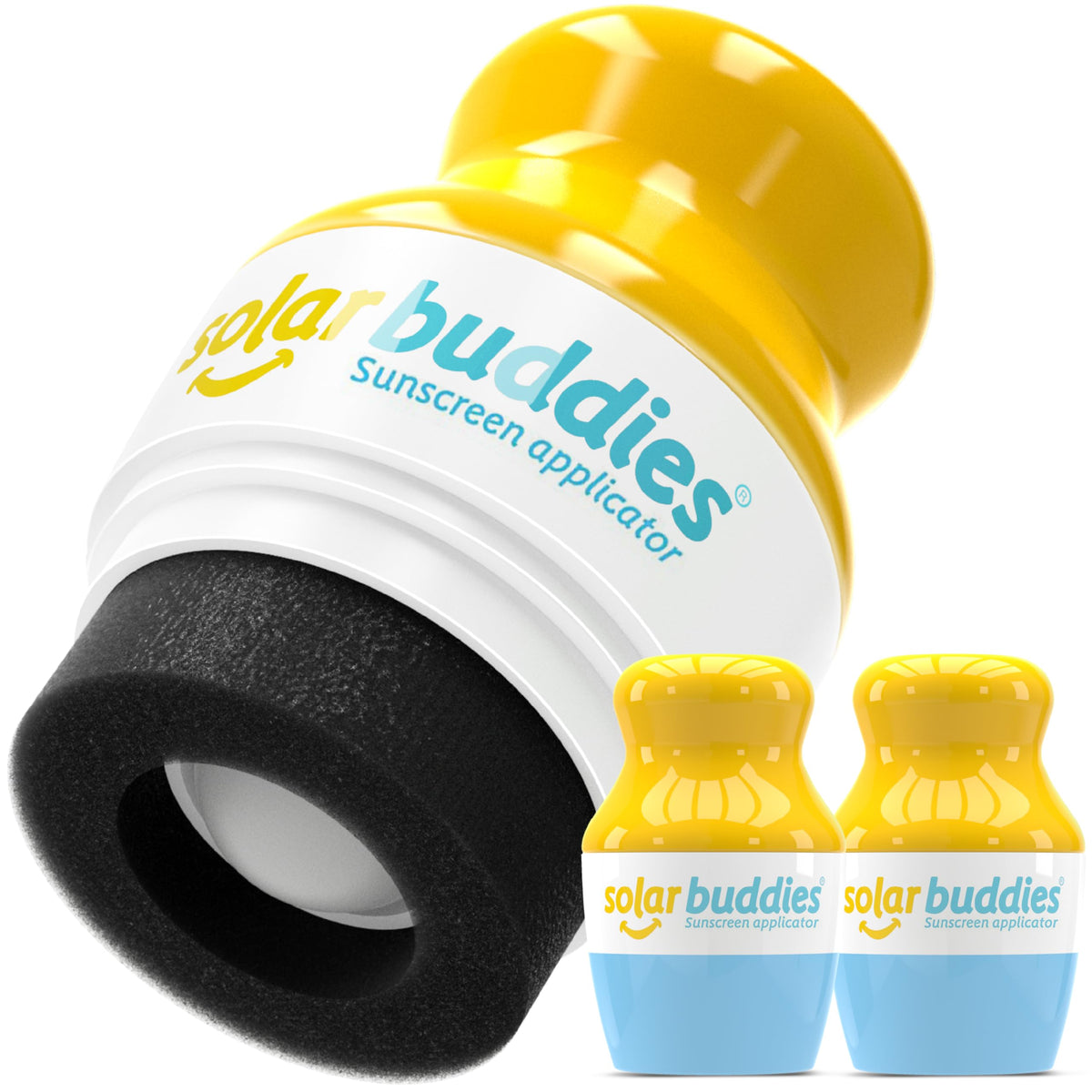 Solar Buddies Sunscreen Applicator – Full Green & Blue Duo – BPA-Free Refillable Roll-on Sponge for Sunscreens & Lotions – For Kids, Adults & Families – 3.4Fl Oz– Perfect for Travel