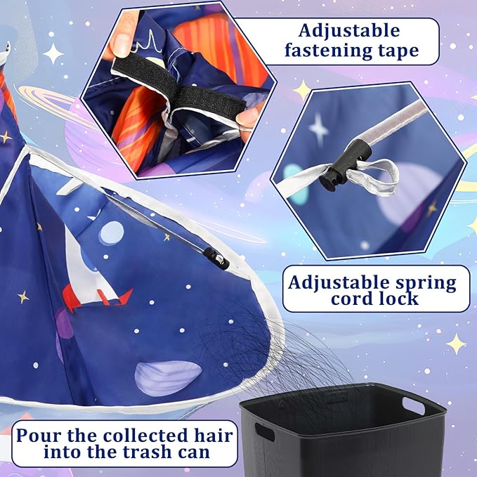 FEBSNOW Kids Hair Cutting Cape Adjustable Haircut Cape Umbrella for Child